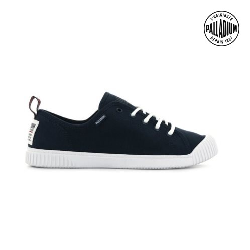 Palladium Easy Lace Canvas Low Tops Women's Sneakers Navy | UK C703-OFI